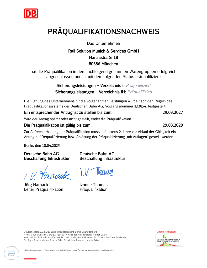 DB Präqualifikation